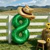 2pcs Farm Theme Party Balloon Set 32-Inch Green Number 0-9 Balloons Hat-Shaped Balloon Birthday Parties Anniversaries Decoration
