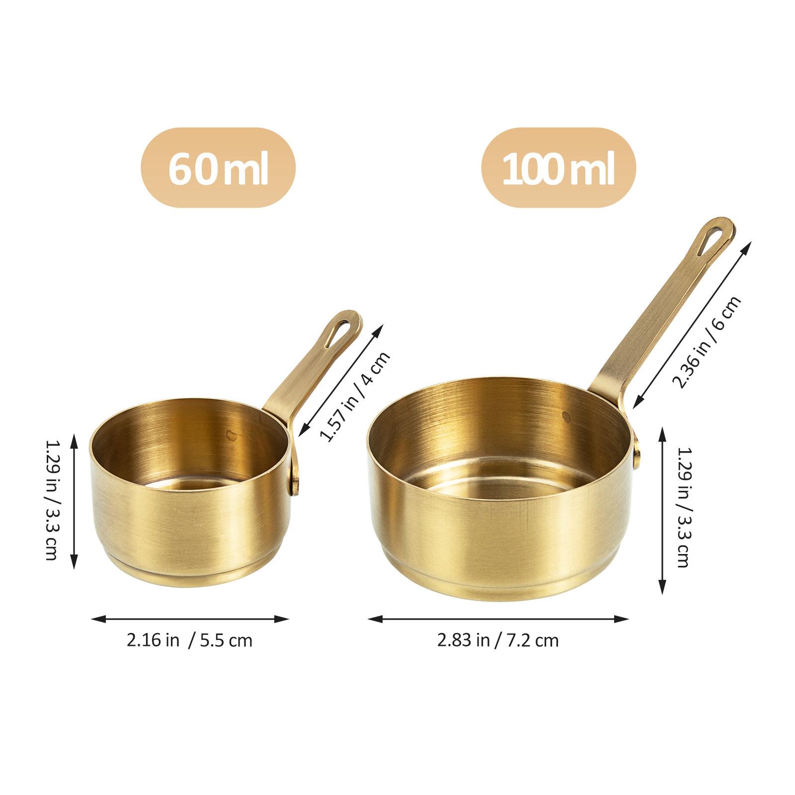 2Pcs Stainless Steel Sauce Dishes Dipping Bowls for Soy Sauce Mustard Sweet and Sour Dip Serving Home Restaurant Catering Use золотистый