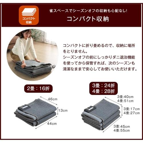 Tansu no Gen Rug + Heated Carpet Set, 2 Tatami Mats (185 x 185 cm), Square, Non-Slip, Flannel, All Season, 21700005 (89478)