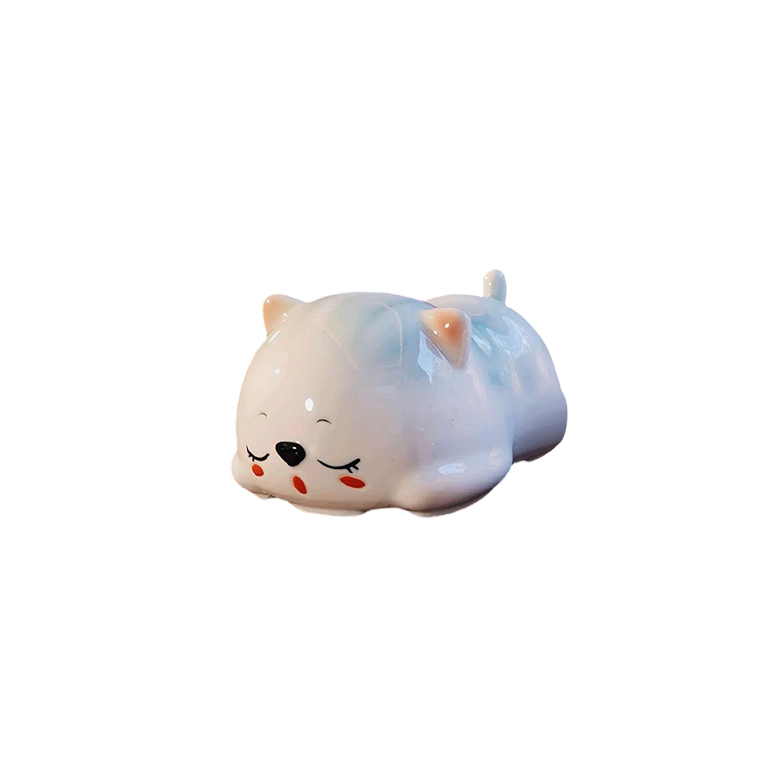 

Ceramic Sleeping Dog Figurine Cute Animal Ornament Decorative Desk Accessory for Home Office Shelf Display Gift One Size