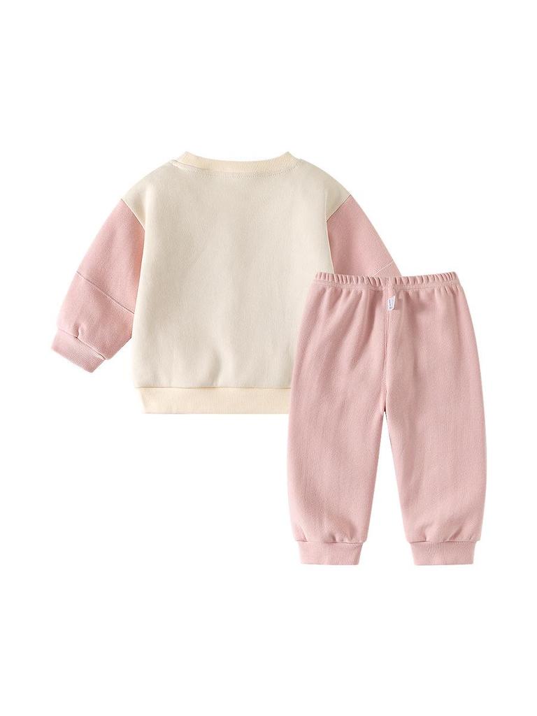Girls' Autumn Two-Piece Cartoon Outfit - Stylish Baby Clothing Set for Outings