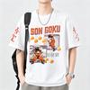 Unisex Retro Casual Cotton Short‑sleeve T‑shirt with Goku and Vegeta Print from Dragon Ball Z, Harajuku Y2K Style T-shirt