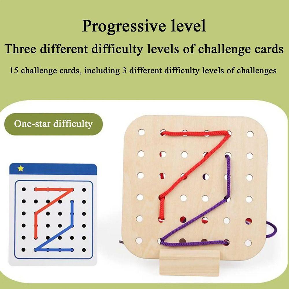 Creativity Wooden Lacing Toy Thinking Training Wooden Threading Rope Board  Toddler Games