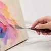 Artistic Texture Creation Tools 5Pcs Palette Knife with 6 Paint Scraper, Stainless Steel Spatula Metal Painting Knives for Artists Knife, Oil