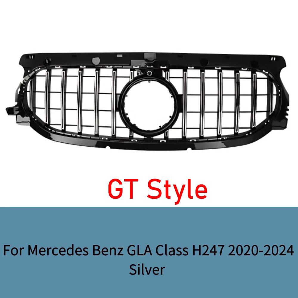 GTR Style Panamericana Grille for Mercedes GLA Class H247 2020-2025 Front Bumper Grill ABS Gloss Black AMG Line Car Accessories