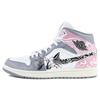Jordan Air Jordan 1 Trendy Versatile Mid top Vintage Basketball Shoes Men's Blue Pink Gray 554724-135(Team39-AMY72)