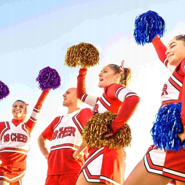 Różowe Pompony Pompon Cheerleaderki Czirliderki 2 Szt