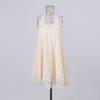 Elegant and sophisticated lace embroidered halter loose wide hem backless short dress, new summer women's dress