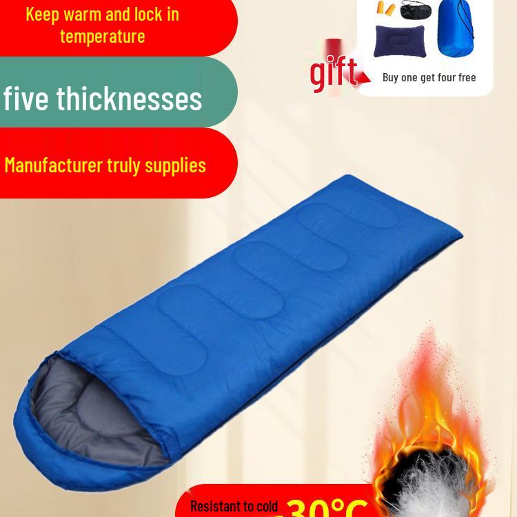 Vier-Jahreszeiten Erwachsenen-Schlafsack: Dick, Kältefest, Perfekt für Outdoor-Wintercamping