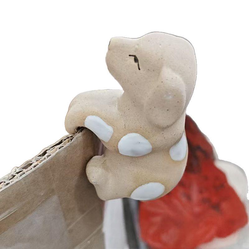 Keramik Welpen Hängender Gartenornament