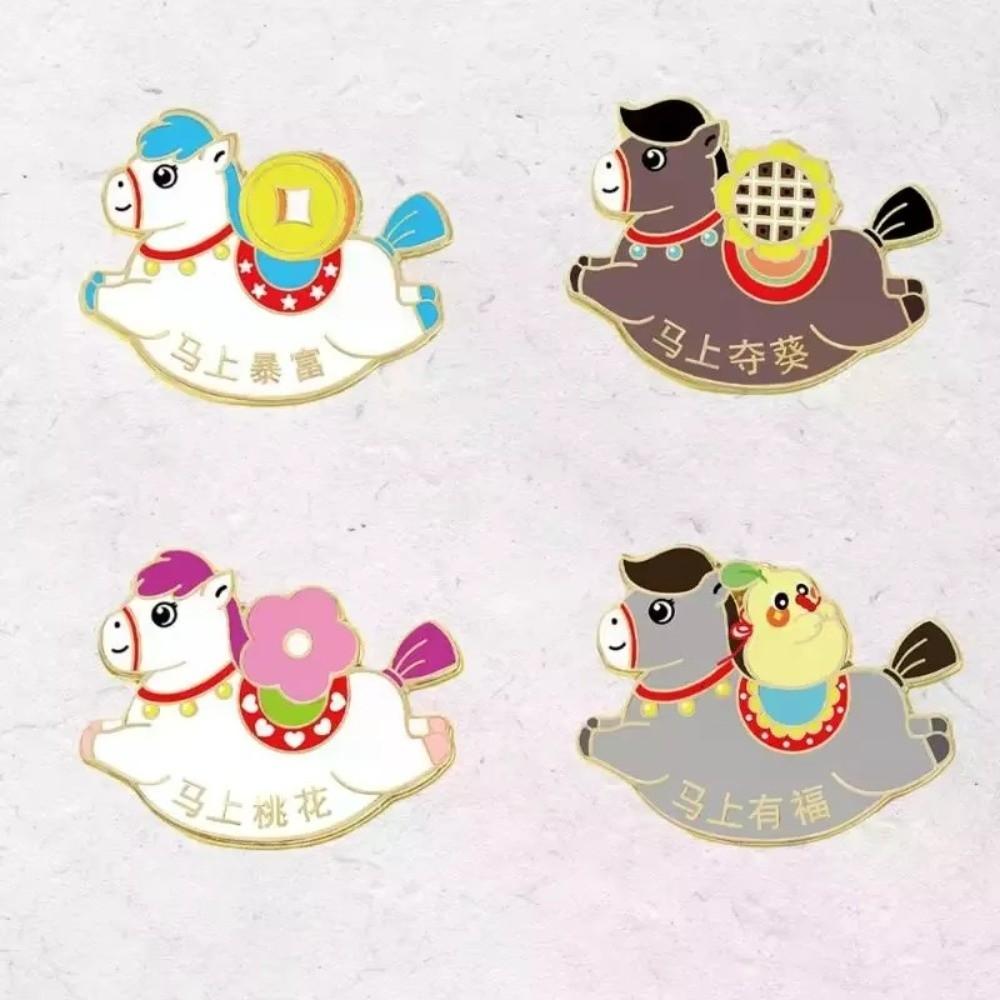 Cute Animal Brooch Cartoon Steed Brooch Badge Pins Zodiac Horse Brooch Women Accessories