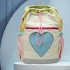 Backpack for Women Girls Color-Block Bookbag Nylon Drawstring Laptop Backpack Adjustable Strap for Travel School