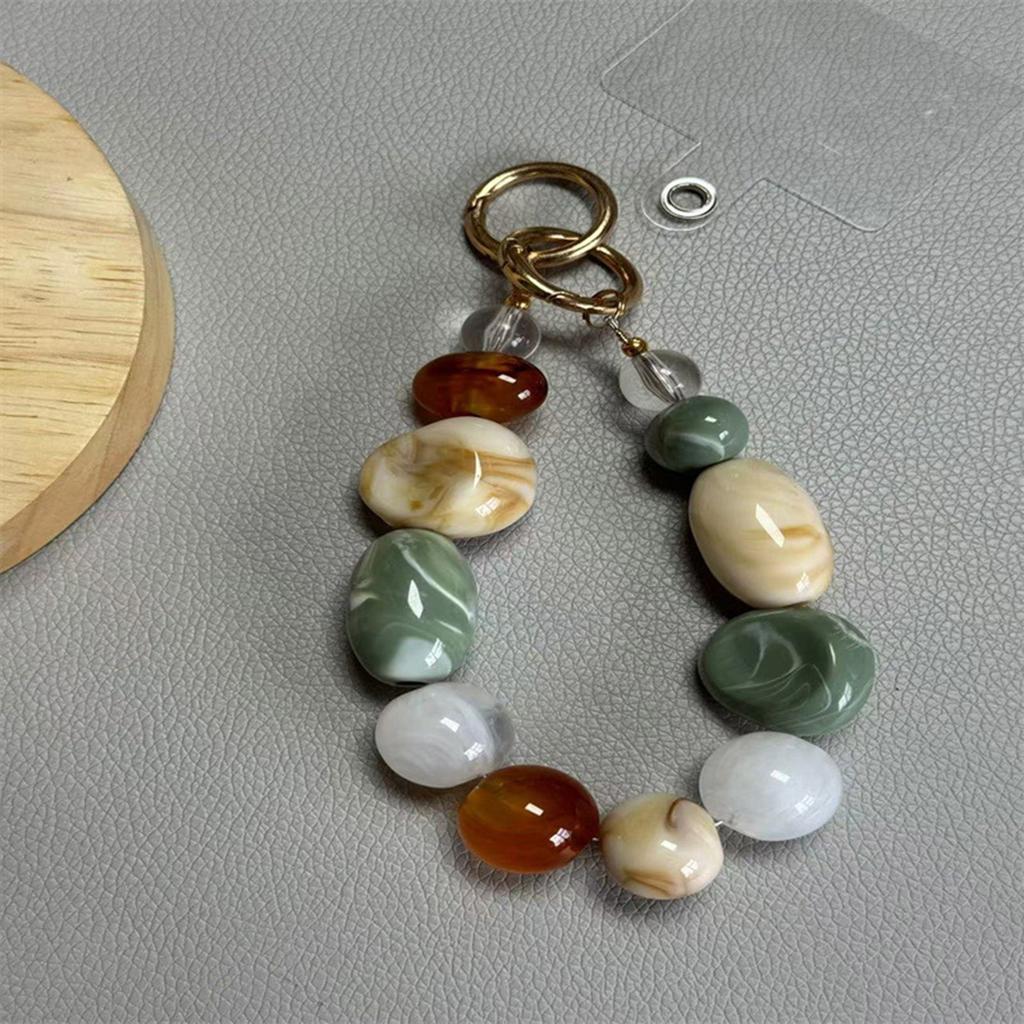 Korea Inspired Beaded Bracelet Phone Strap Charm Chain for Cellphones and Bags Trendy Keychain Colorful Earphone Pendant