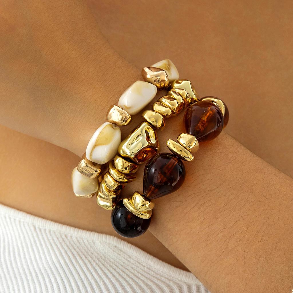Retro Resin Exaggerated Beaded Bracelet, Temperament Versatile Acrylic Bracelet Wholesale