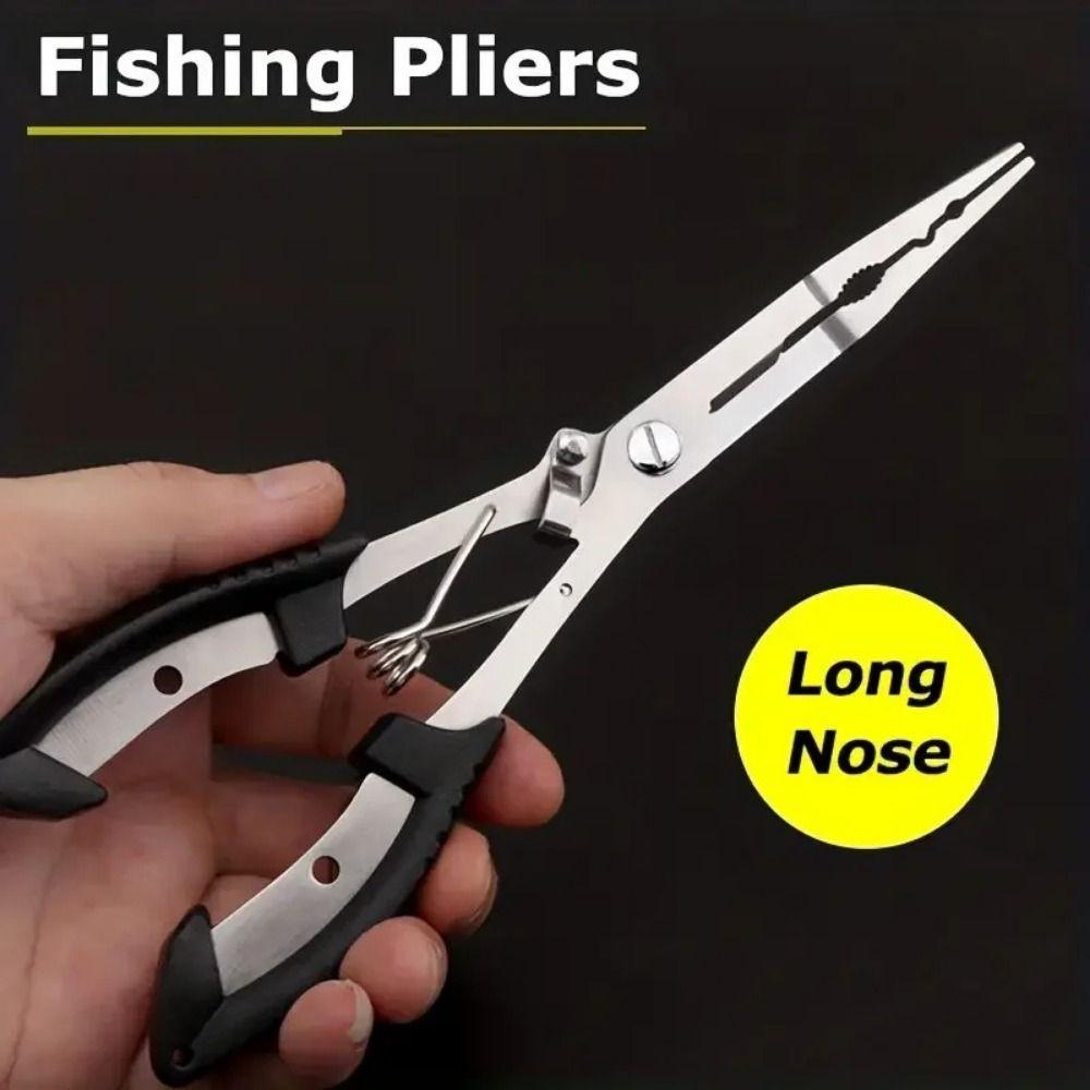

Multi-functional Fish Mouth Pliers Hook with Rubber Handle Luya Pliers Outdoor Camping червоний