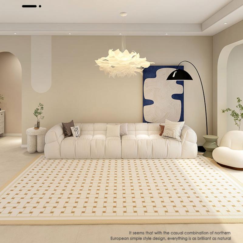 Modern Minimalist Carpets for Living Room Black White Contrast Bedroom Decor Rug Home Washable Carpet Large Area Washable Mat