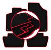 Velour Floor Mats with Red Edge For: Peugeot 308 I Hatchback, Station Wagon, SW (2007-2013)