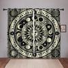 2Panel Retro Sun Moon Curtain Constellation Darkening Window Curtain Gothic Boho Mandala Drapes For Living Room Bedroom Window