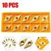 10pcs VCMT331 Golden VCMT160404 Indexable Lathe Turning Tool Carbide Inserts