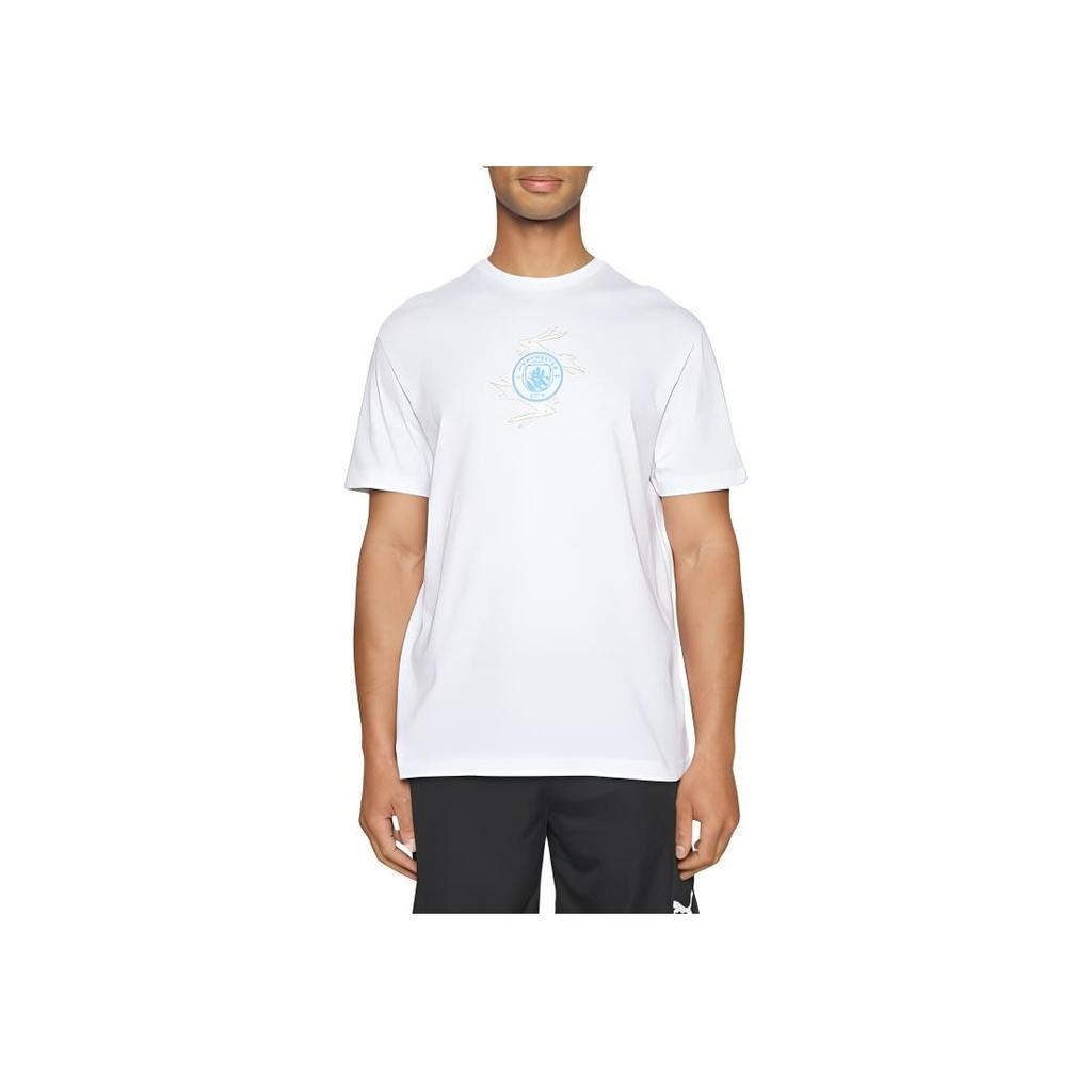 Puma Manchester City Year Of The Rabbit Letter Print Short Sleeve T-Shirt Men Tops White 772349-24