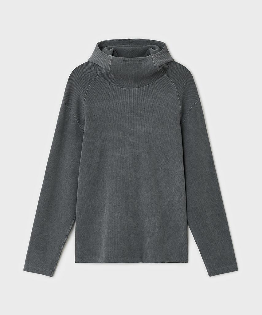 Bellie Hooded Long Sleeve T-Shirt - Gray