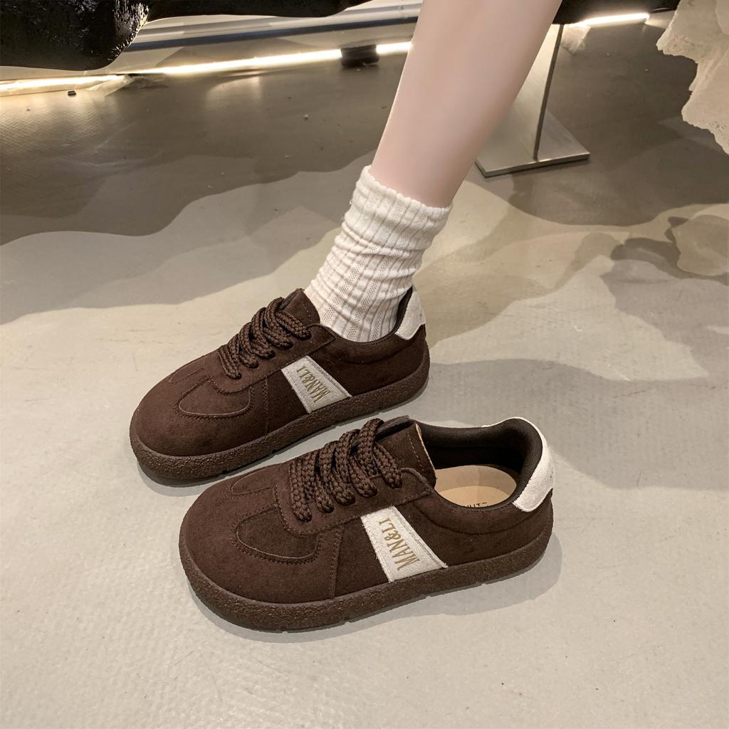 Retro Platform German Training Shoes Women's 2025 Autumn and Winter New Round Head Soft Sole Versatile Casual Board Shoes New