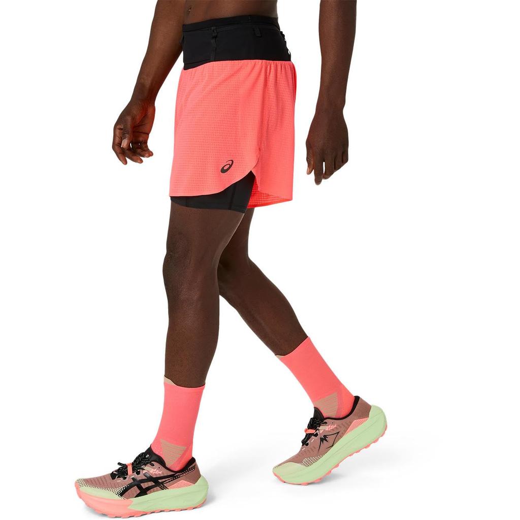 Running Wear FUJITRAIL ELITE SHORT 2011D586 700 S [ASICS] Men's (BLAZING CORAL)
