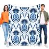 Blue Floral Pattern Throw Blanket Soft Plush Cozy Bed Sofa Home Decor Gift for All Occasions, Lightweight Stylish Design for Bed