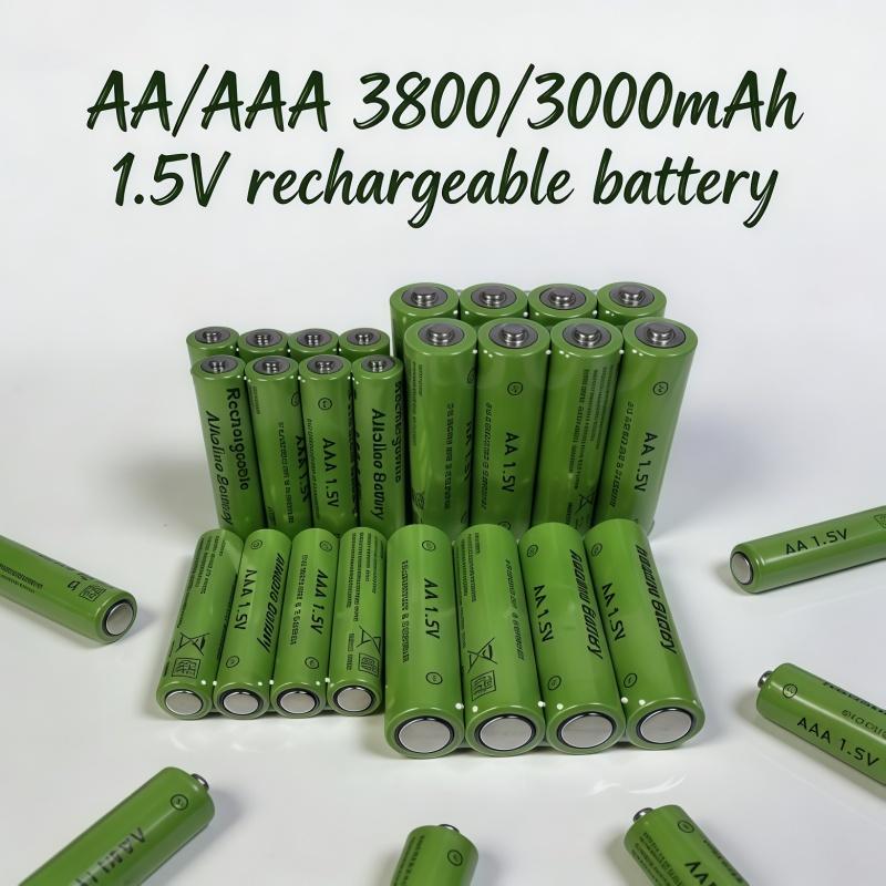 1.5V AA 3800mAh AAA 3000mAh Rechargeable Alkaline Batteries, Stable Performance for Cameras MP3 Players and Radios