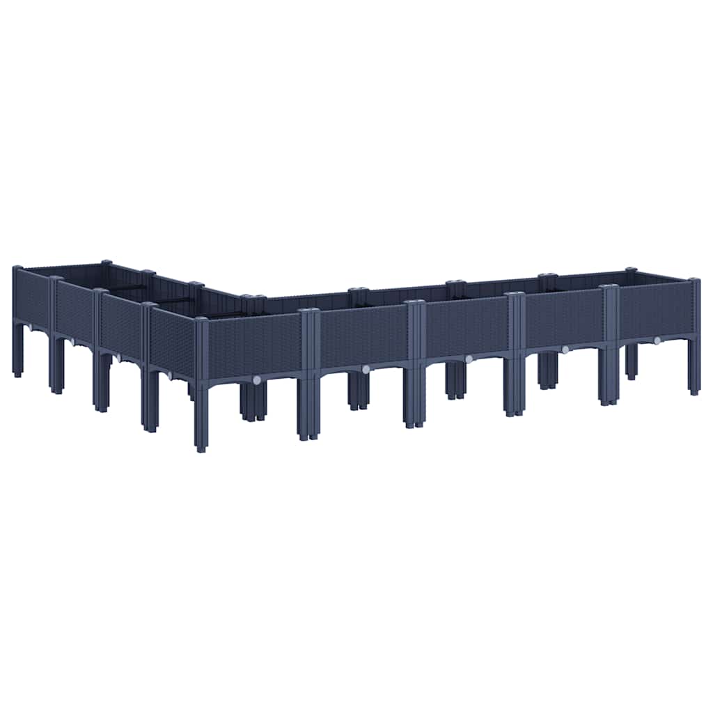 Planter with Legs Blue Grey 200 x 160 x 42 cm PP