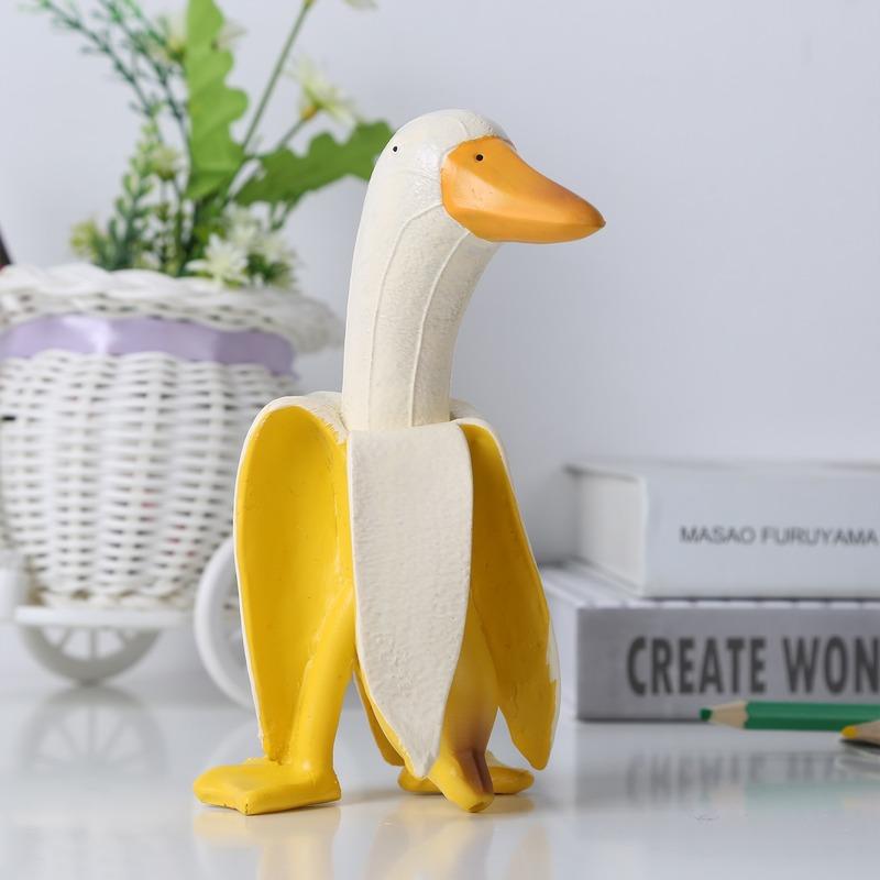 Banana Duck Sochy Dvůr zahradní Dekor Kreativní zahradní dekorace Vintage Ornament Domácí Sochy Příslušenství