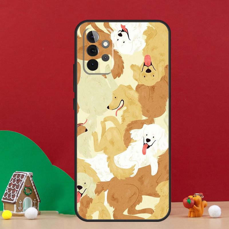 Cartoon Golden Retriever Dog Case For Samsung Galaxy A55 A52 A32 A12 A33 A06 A16 A26 A36 A56 A15 A53 A13 A34 A54 A14 A17