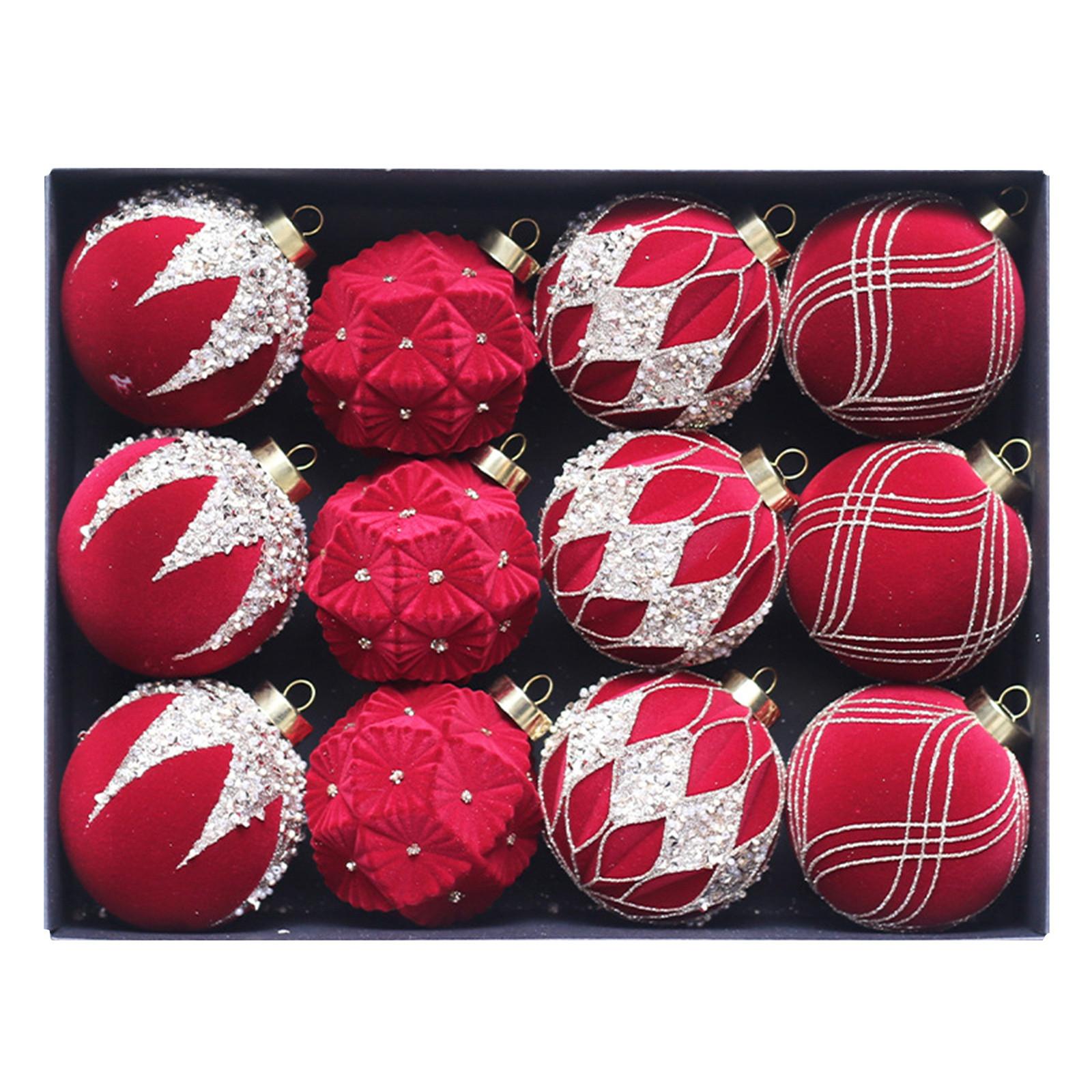 

16 Рождественских Шаров, Рождественские Украшения, Ротанг, Маленькие Шарики, Подвески One Size красный