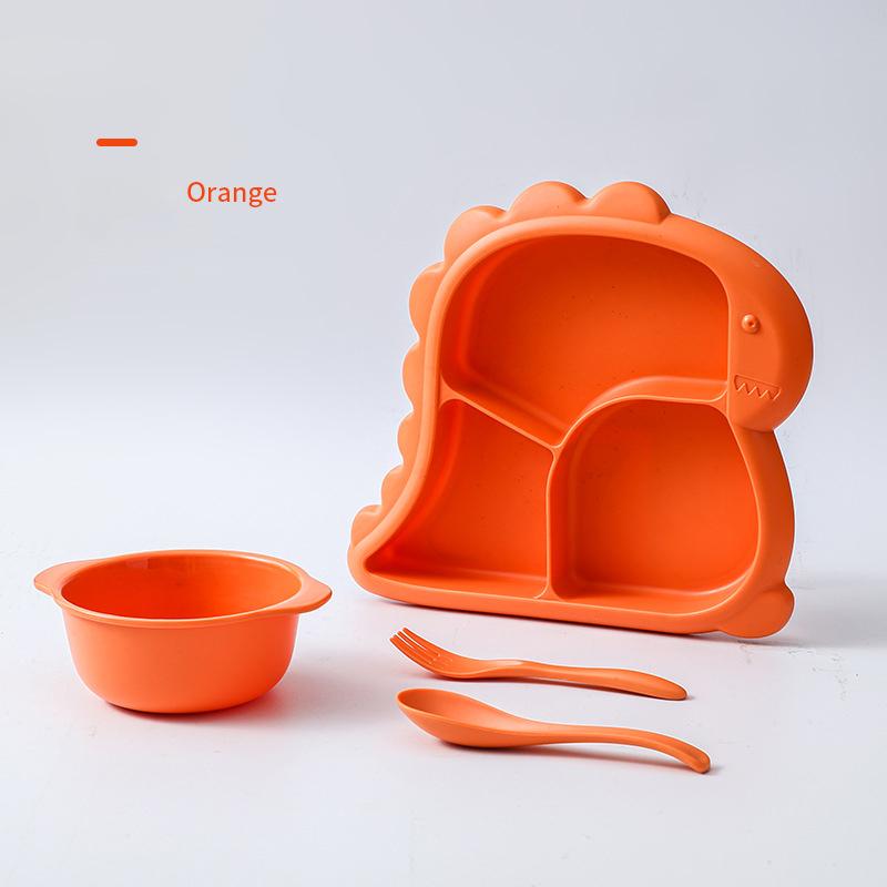 1set Baby Bowls Plates Spoons Forks Food Tableware Set Kid Dishes Dinosaur Food Feeding Bowl for Child Dinnerware Set Cute Plate