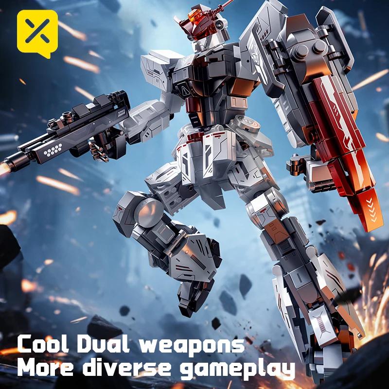 DIY Mecha Building Blocks Set Movable Joints Assemble Action Figure Collectible Model Construction Assembly Toy Gift Kids Adults