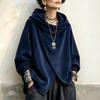 Women's Hooded Cape- Casual Jacket with Asymmetric Cross Hem for Everyday Wear