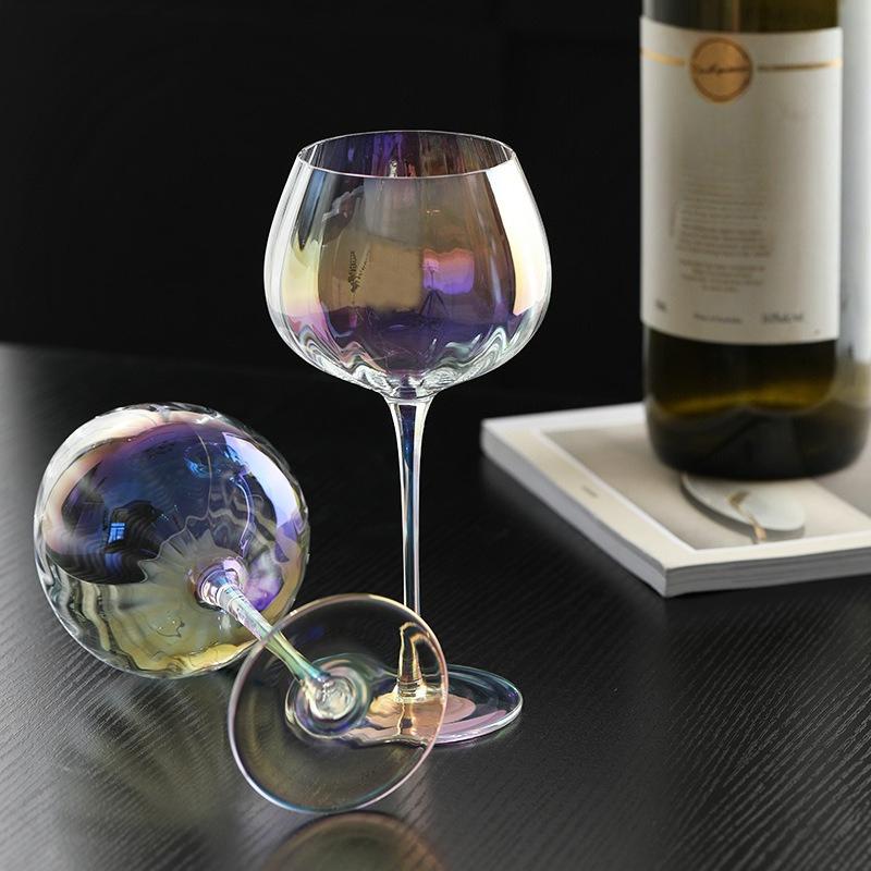 Luksusowy Holograficzny Zestaw Kieliszków do Wina Kryształowe Kieliszki do Szampana Prism na Wesele Imprezę Bar Restauracja Dekoracja
