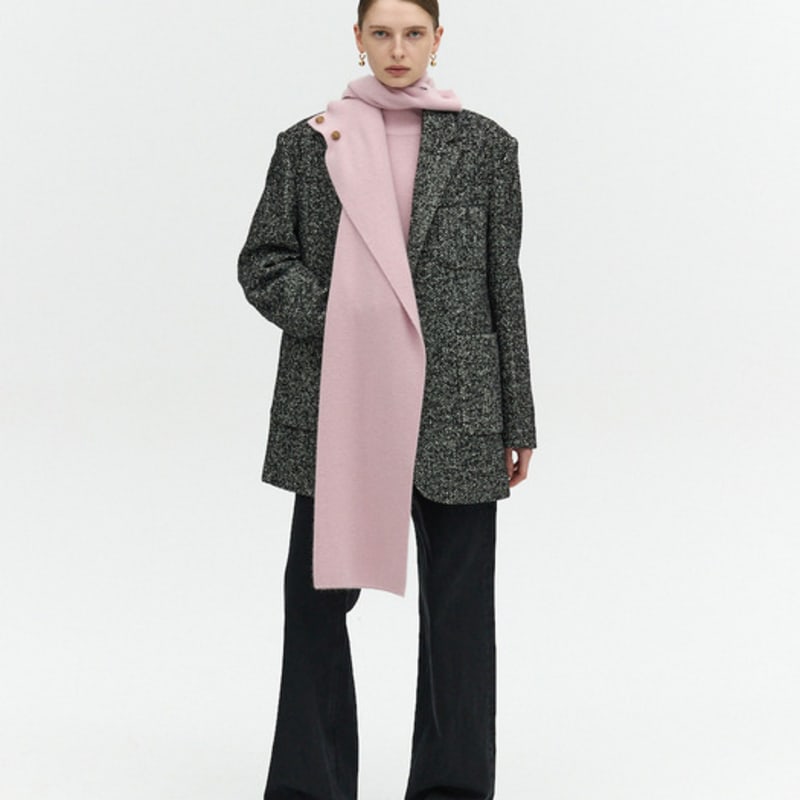 L’H.A.S TWO-BUTTON KNIT MUFFLER_PINK