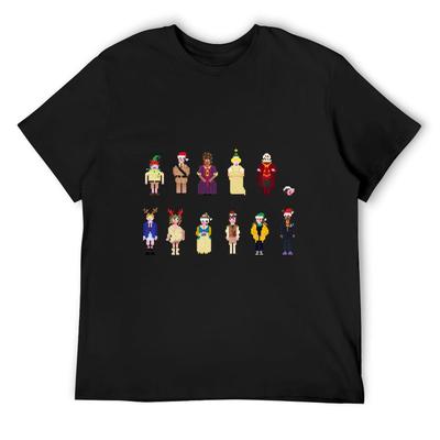 Christmas Ghosts Pixel Art T-Shirt Hippie Clothes Blanks Plus Size Men Clothing
