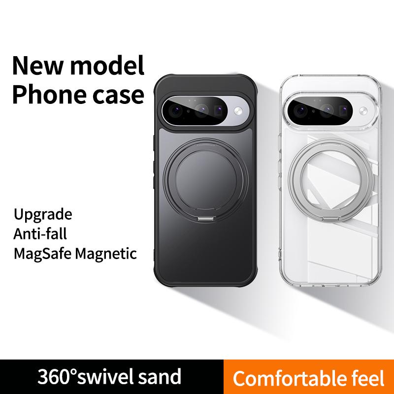 Für Google Pixel 10 Pro/Pixel 10 Hülle Kompatibel mit MagSafe TPU+Acryl+Metall-Aufsteller Matte Handyhülle