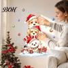 Removable Puppy Stickers for Bedroom Christmas Wall Decals, Watercolor Stacked Dogs Stickers, Self?Adhesive PVC Xmas Reusable Door Decals