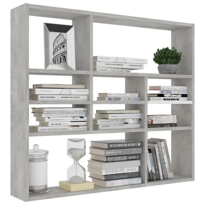 VidaXL Étagère murale Gris béton 90x16x78 cm Bois d’ingénierie 802943