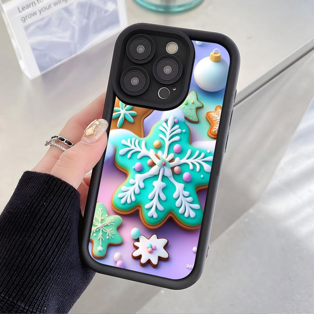 Winter Snowflake Mobile Cell Phone Case for iPhone 17 16 15 14 13 12 11 Air Pro Max Plus Thicken TPU Colorful Cover Luxury Cover