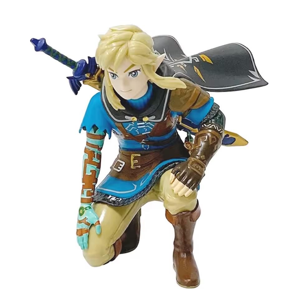 12cm Legend Of Zelda Anime Link Kingdom Of Tears Squatting Position Statue Game Pvc Handheld Models Dolls Ornaments Gifts