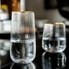 Japanischer Gold-Silm Vertikale Maserung Glasbecher 450/520ML Hitzebeständig Haushalt Einfache Becher für Kaffee Milch Saft Bar Trinkgeschirr
