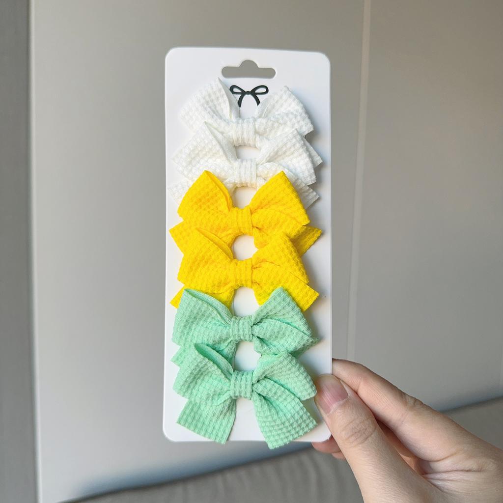 6Pcs/lot Solid Color Ribbon Baby Bows Hair Clips for Baby Girls Handmade Bowknot Hairpin MiNi Barrettes Kids Hair Accessories