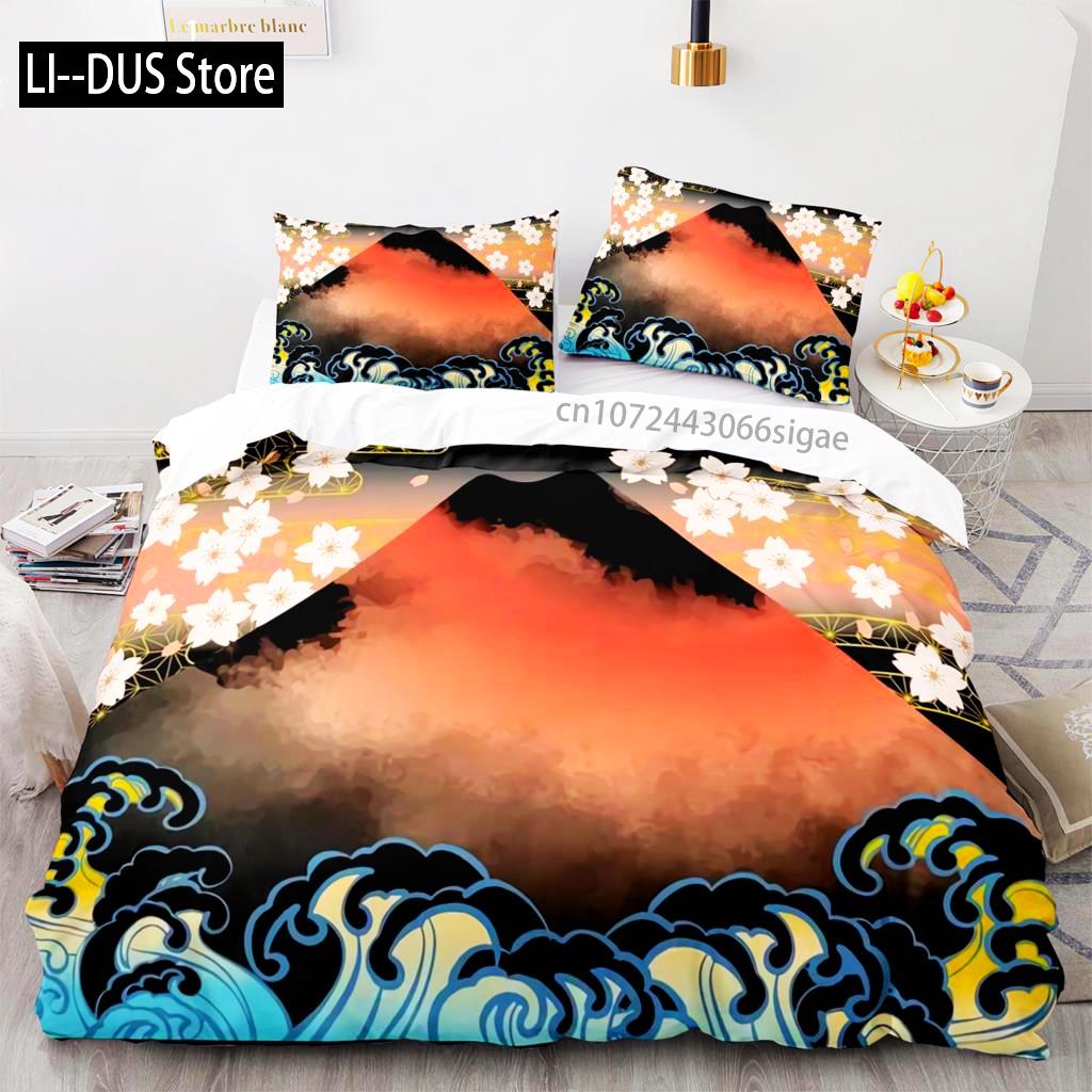 Bettwäsche Set Einzelbett Twin Full Queen King Size Japanischer Stil Bettwäsche Set Erwachsener Kinder Schlafzimmer Bettbezug Sets 3D Anime 011