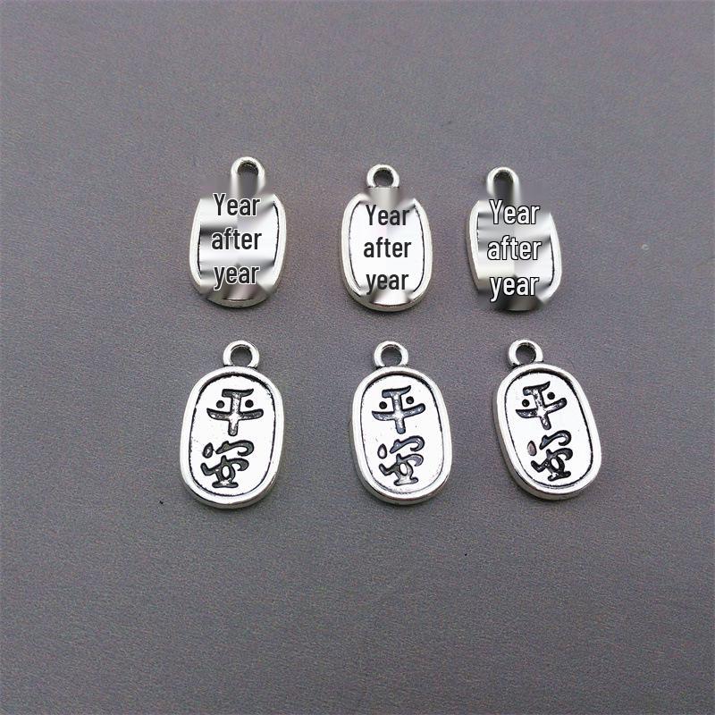 Tibetan Silver Clover & Bell Charm Bracelet with Pendant