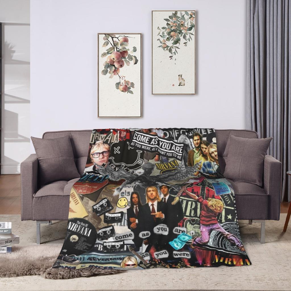 Nirvana Čelenka na obličej  Deka Kvalitní Měkká Teplá Hodit deku Jaro Cestování letadlem Domácí dekorace Vzor Přehoz na postel