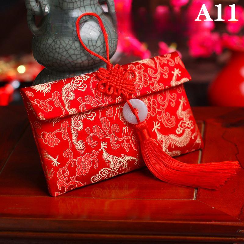 Chinesischer Knoten Roter Umschlag Geschenktüte Jahr Rote Umschläge Traditionelle Hochzeit Glückstasche Quastentaschen für Hochzeit Frühlingsfest
